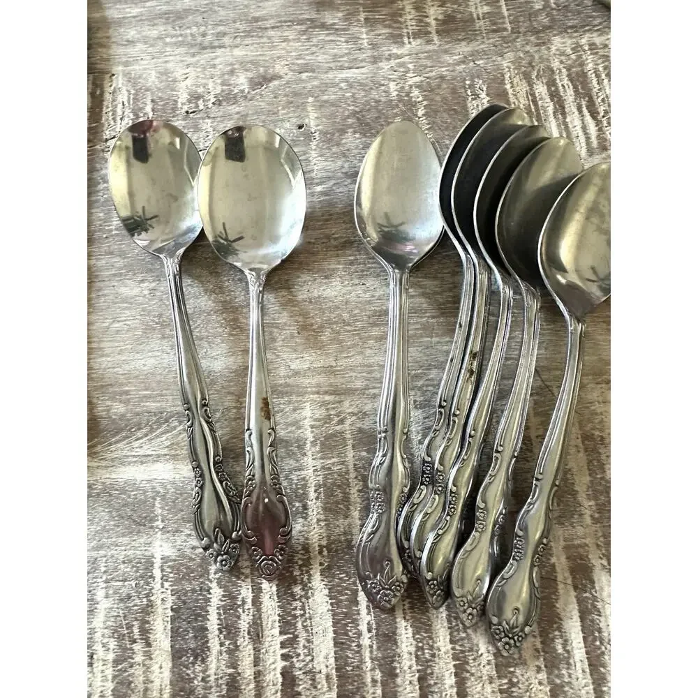 Imperial Fleurette Stainless Steel Flatware 68 Pieces VTG